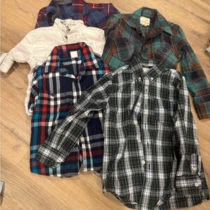 Crewcuts Green and Blue Casual Button Down Shirts